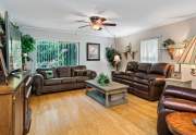 The lowest level of the home serves as the family room for comfortable entertainment and socializing